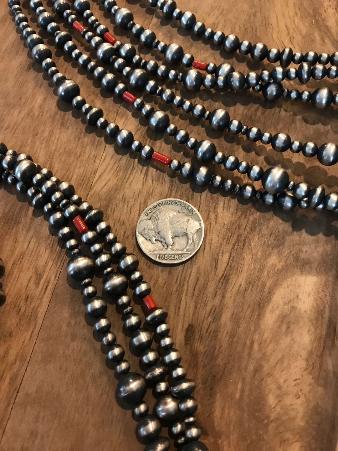 The Riverwalk Triple Strand Necklace-Necklaces-Calli Co., Turquoise and Silver Jewelry, Native American Handmade, Zuni Tribe, Navajo Tribe, Brock Texas