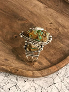 The Fredonia Turquoise Cuff, 1-Bracelets & Cuffs-Calli Co., Turquoise and Silver Jewelry, Native American Handmade, Zuni Tribe, Navajo Tribe, Brock Texas