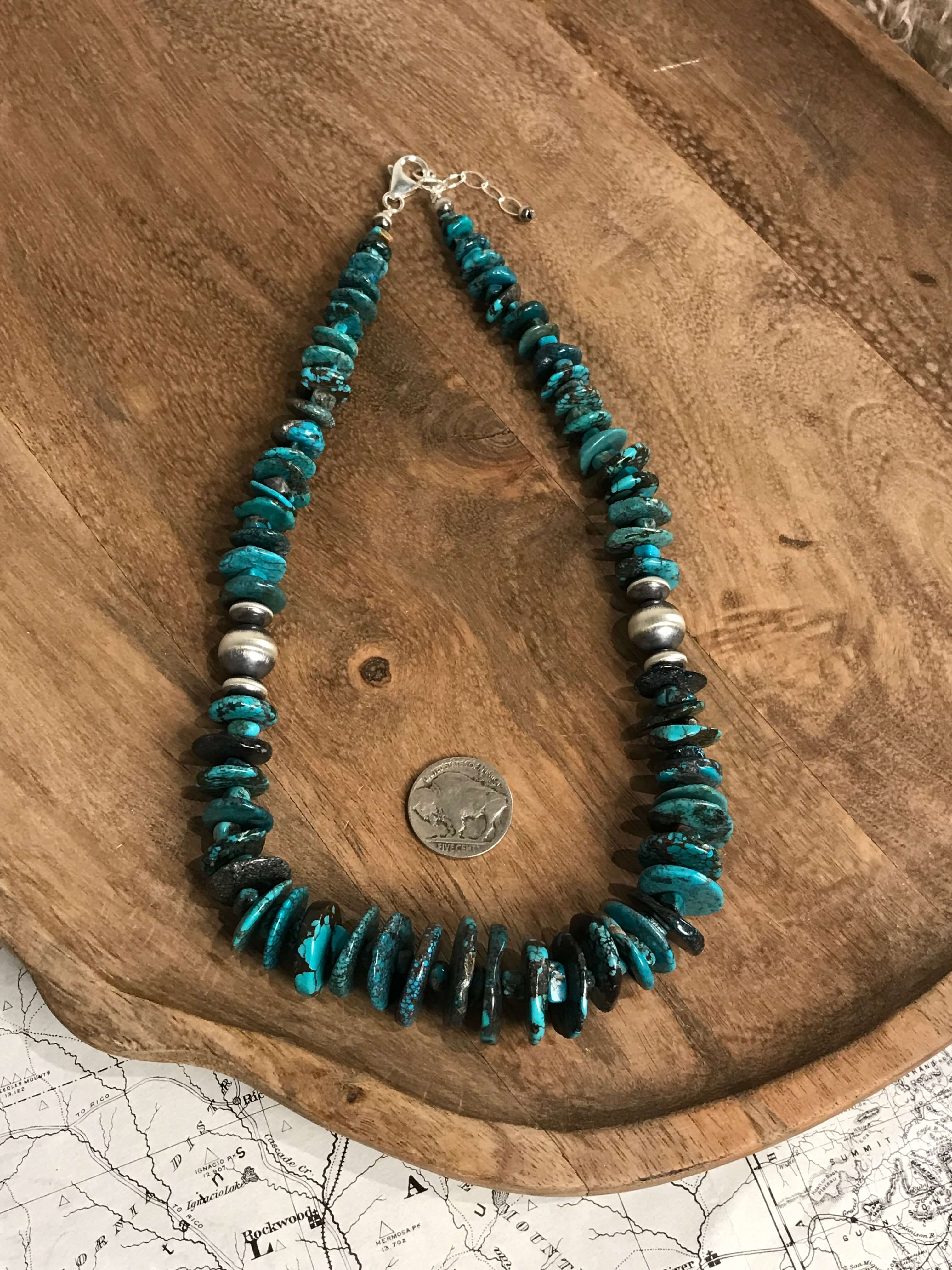 The Ivy Stacked Necklace, 1-Necklaces-Calli Co., Turquoise and Silver Jewelry, Native American Handmade, Zuni Tribe, Navajo Tribe, Brock Texas