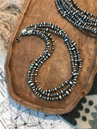 The Dru Triple Strand Necklace-Necklaces-Calli Co., Turquoise and Silver Jewelry, Native American Handmade, Zuni Tribe, Navajo Tribe, Brock Texas