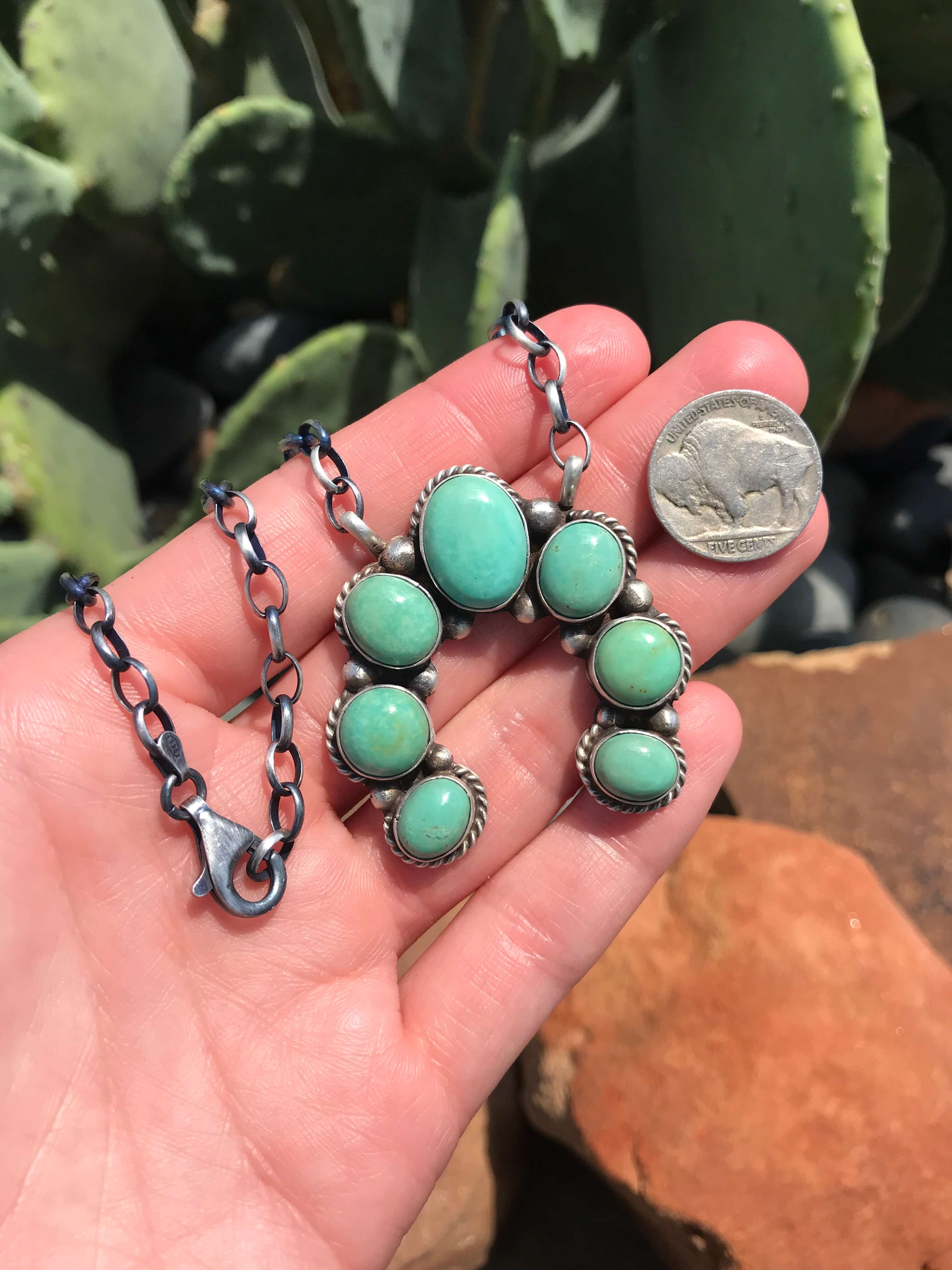 The Naja Necklace, 6-Necklaces-Calli Co., Turquoise and Silver Jewelry, Native American Handmade, Zuni Tribe, Navajo Tribe, Brock Texas