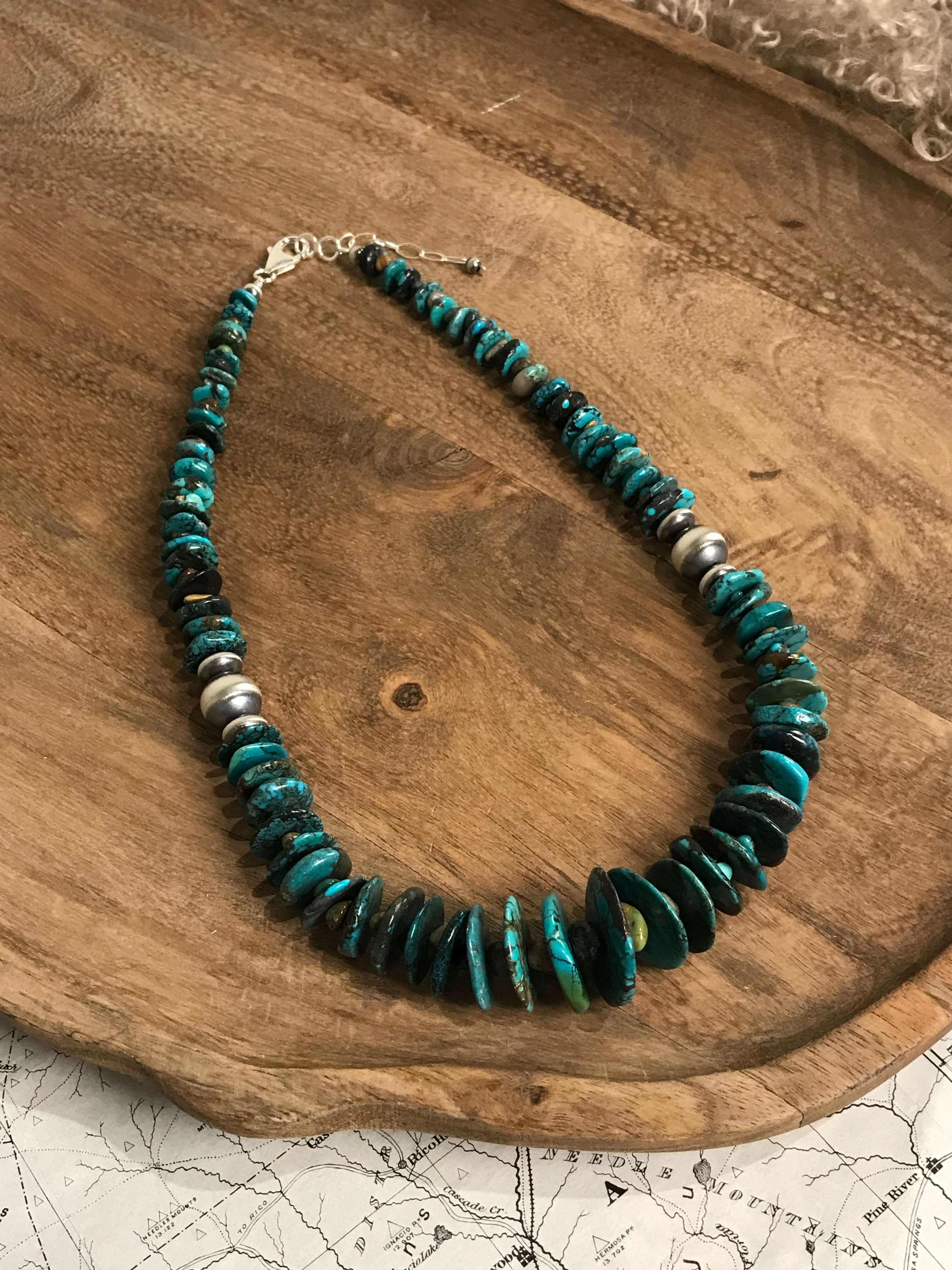 The Ivy Stacked Necklace, 2-Necklaces-Calli Co., Turquoise and Silver Jewelry, Native American Handmade, Zuni Tribe, Navajo Tribe, Brock Texas