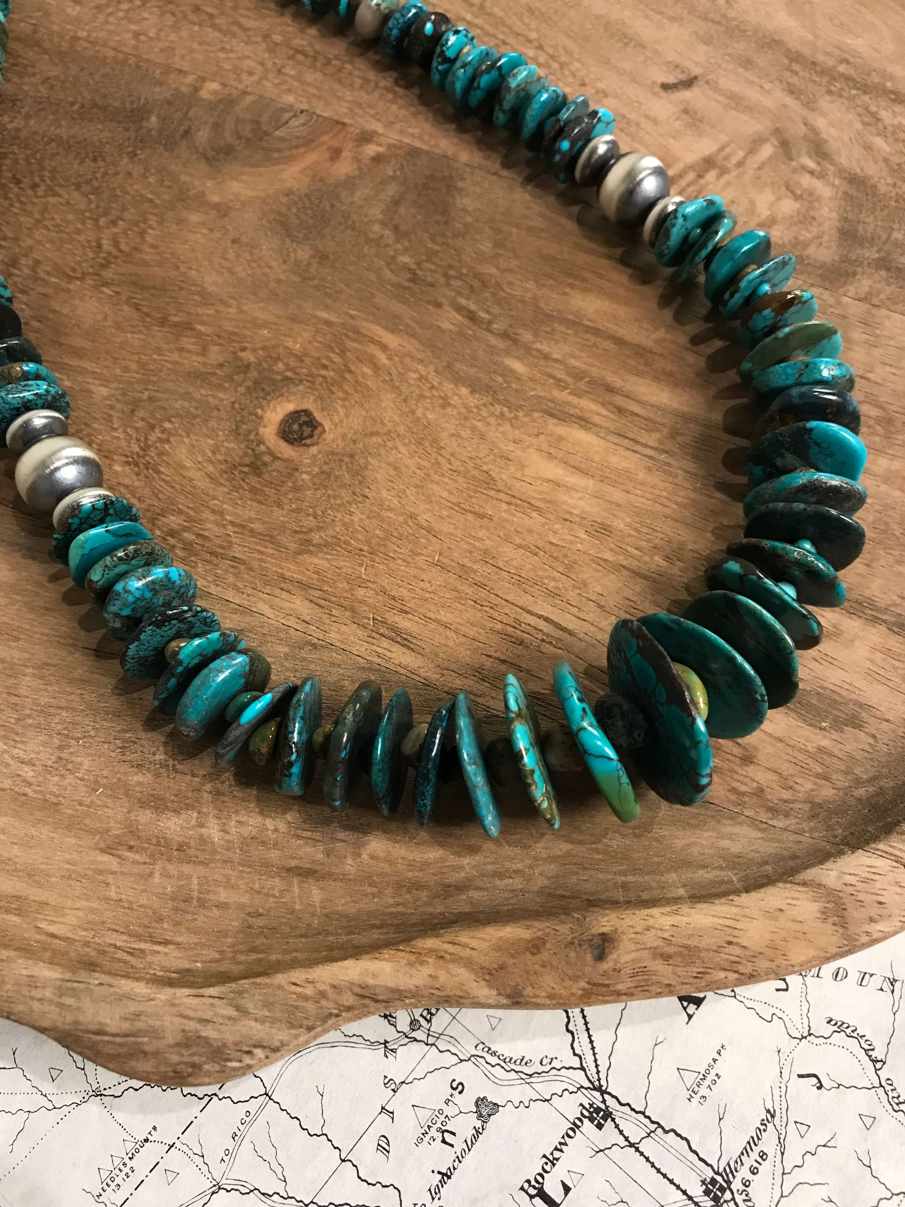 The Ivy Stacked Necklace, 2-Necklaces-Calli Co., Turquoise and Silver Jewelry, Native American Handmade, Zuni Tribe, Navajo Tribe, Brock Texas