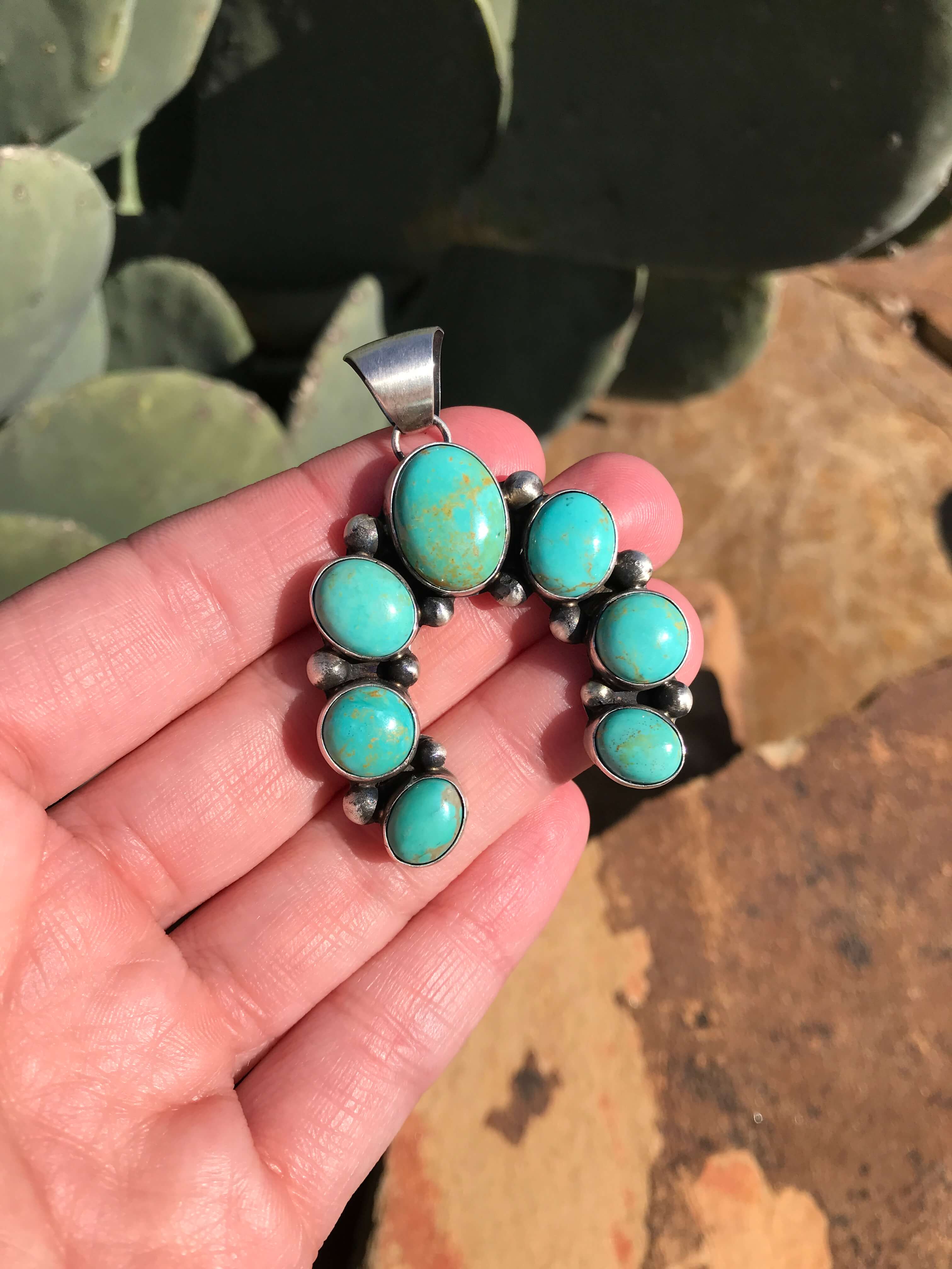 The Naja Pendant, 2-Pendants-Calli Co., Turquoise and Silver Jewelry, Native American Handmade, Zuni Tribe, Navajo Tribe, Brock Texas