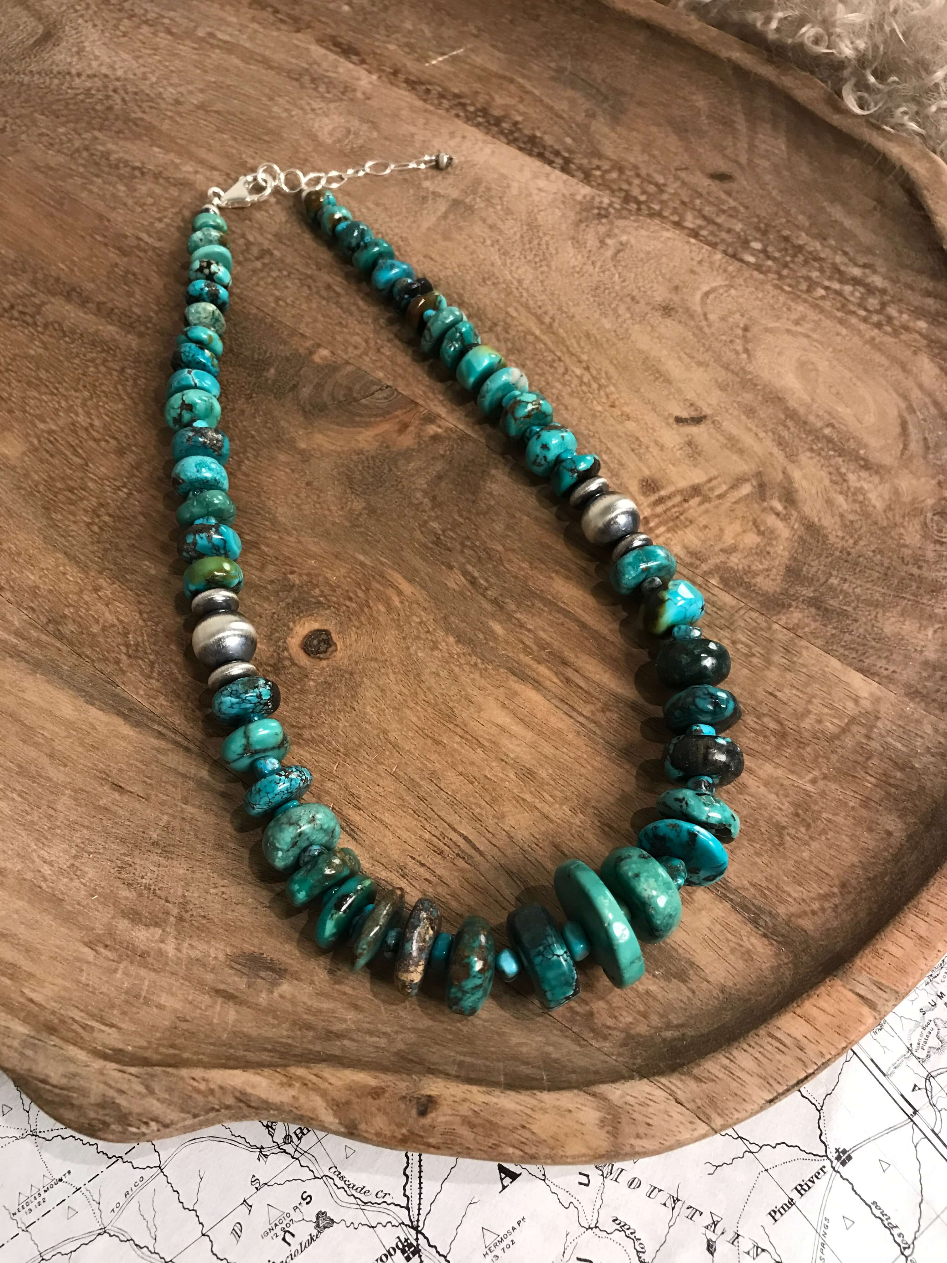 The Ivy Stacked Necklace, 3-Necklaces-Calli Co., Turquoise and Silver Jewelry, Native American Handmade, Zuni Tribe, Navajo Tribe, Brock Texas