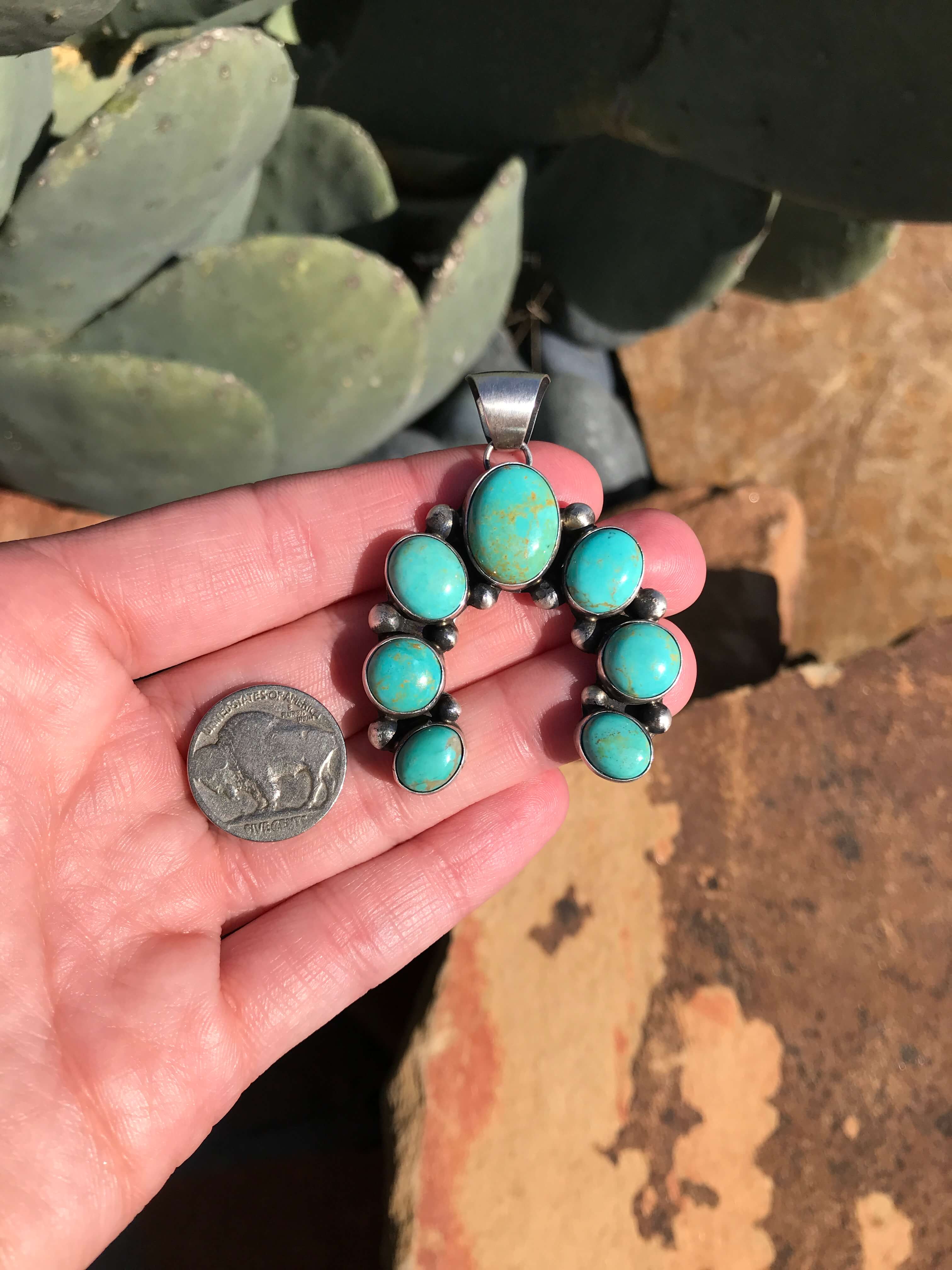 The Naja Pendant, 2-Pendants-Calli Co., Turquoise and Silver Jewelry, Native American Handmade, Zuni Tribe, Navajo Tribe, Brock Texas