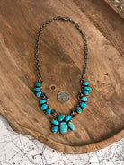The Misty Turquoise Statement Necklace Set-Necklaces-Calli Co., Turquoise and Silver Jewelry, Native American Handmade, Zuni Tribe, Navajo Tribe, Brock Texas