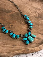 The Misty Turquoise Statement Necklace Set-Necklaces-Calli Co., Turquoise and Silver Jewelry, Native American Handmade, Zuni Tribe, Navajo Tribe, Brock Texas
