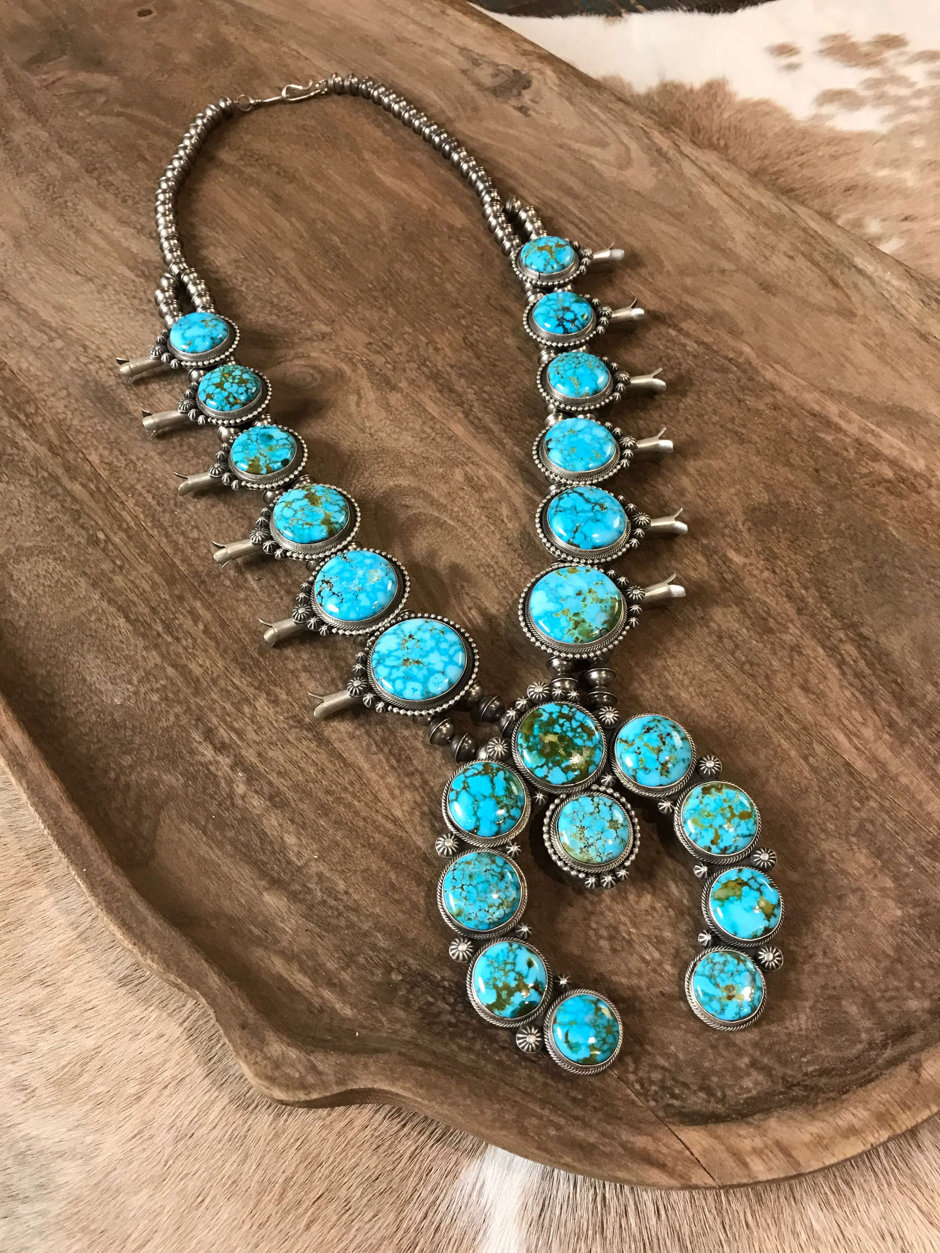 Navajo Handmade Squash Blossom Necklace | Calli Co Silver Jewelry