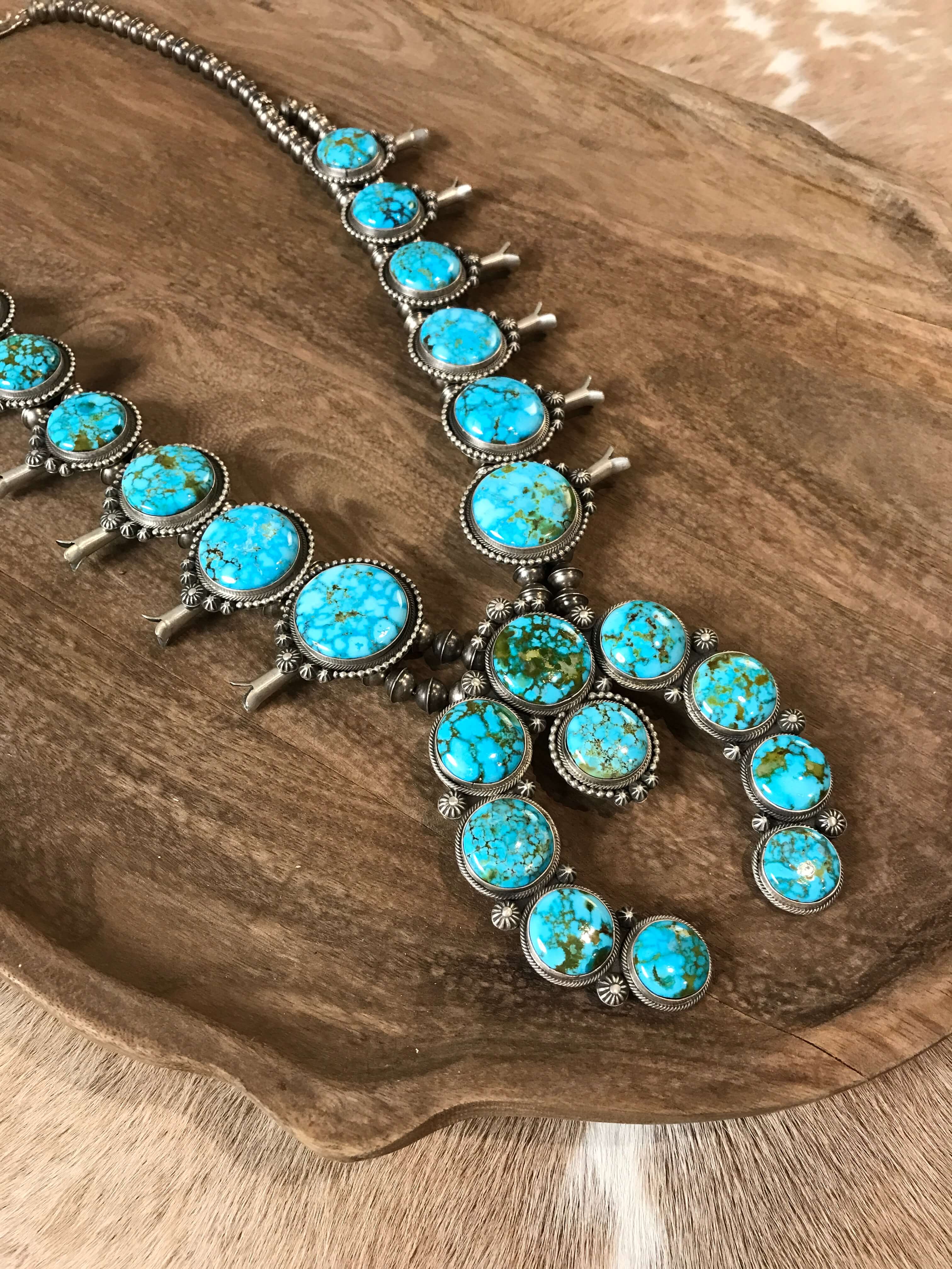 The Calvary Squash Blossom Necklace-Necklaces-Calli Co., Turquoise and Silver Jewelry, Native American Handmade, Zuni Tribe, Navajo Tribe, Brock Texas