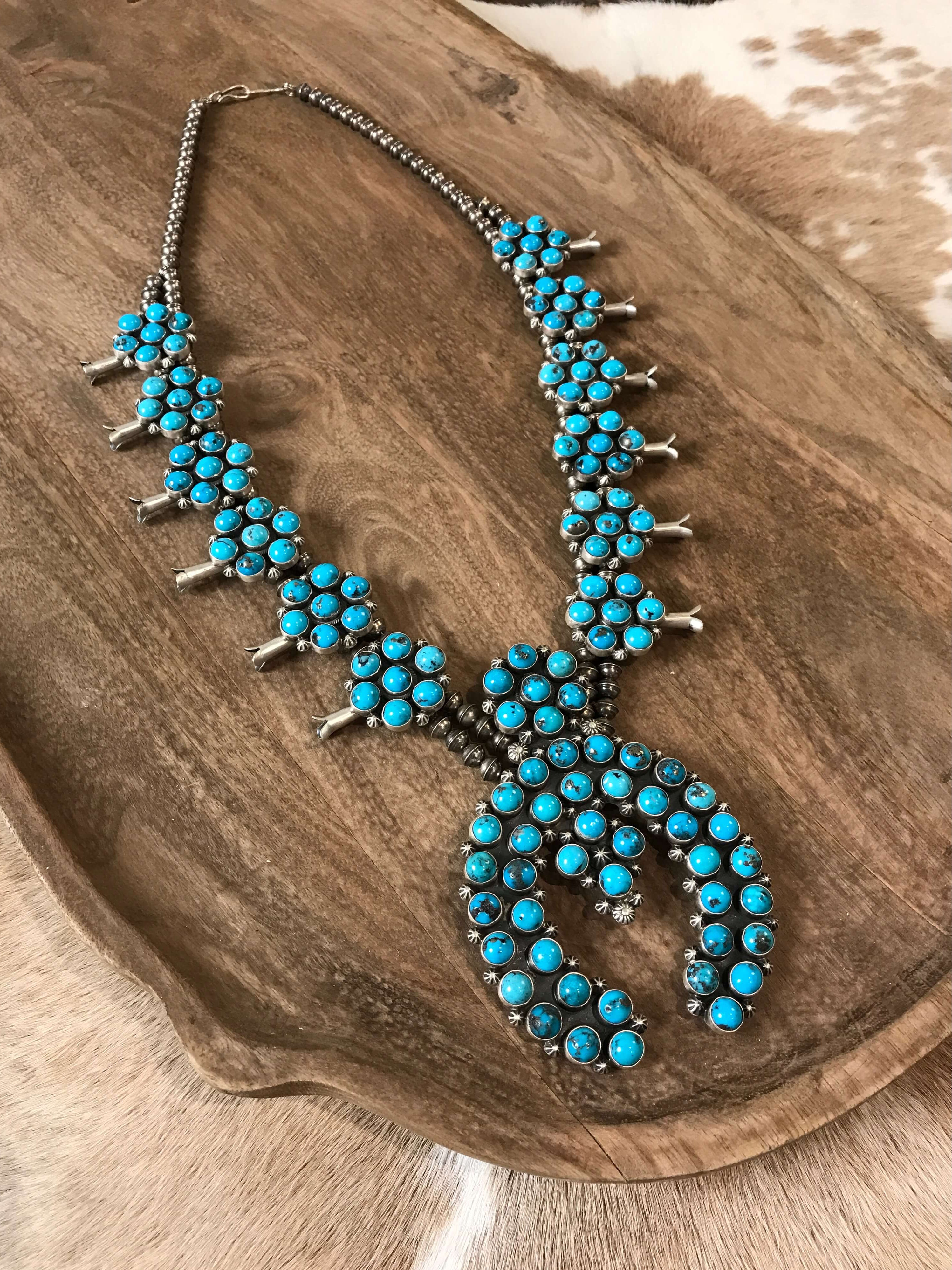 Navajo Handmade Squash Blossom Necklace | Calli Co Silver Jewelry