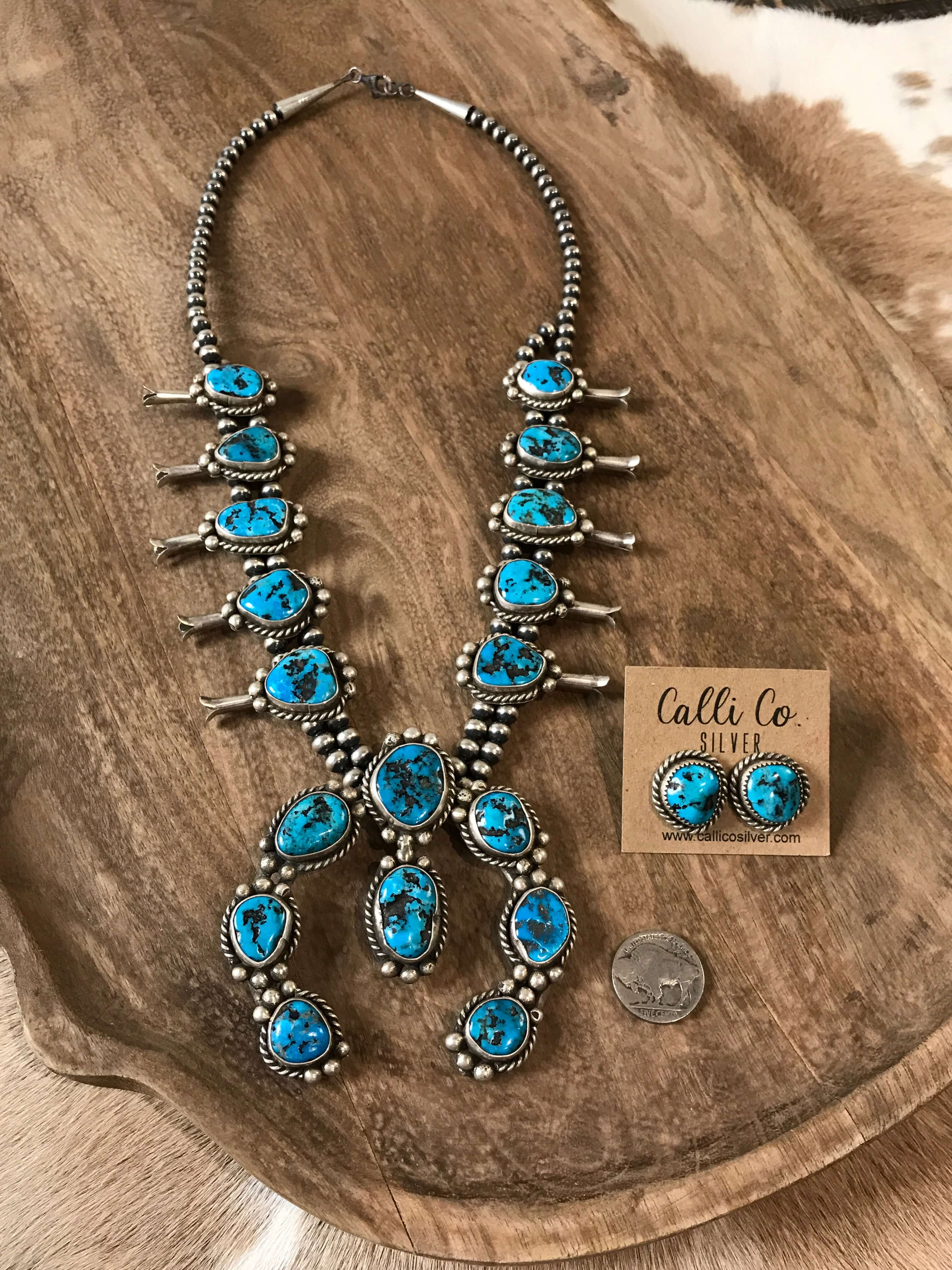 Navajo Handmade Squash Blossom Necklace | Calli Co Silver Jewelry