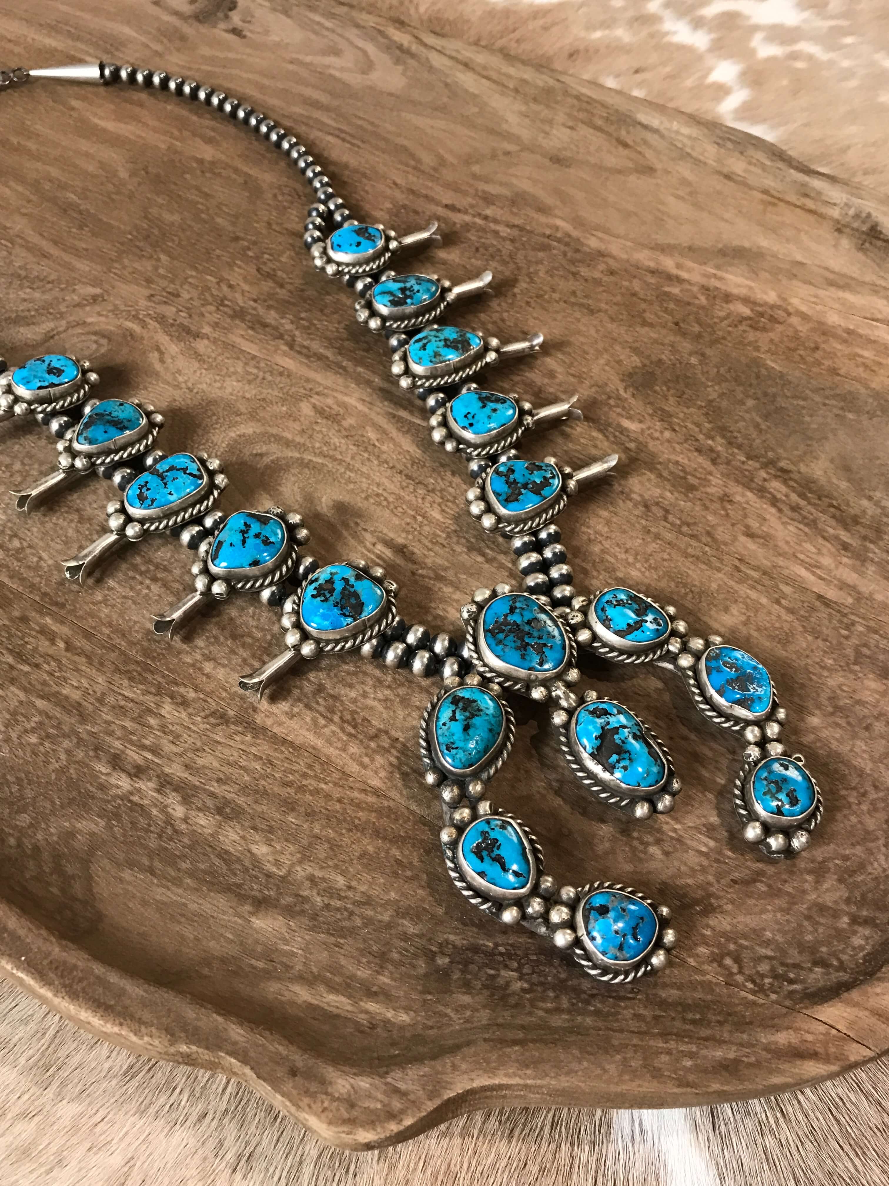 Navajo Handmade Squash Blossom Necklace | Calli Co Silver Jewelry