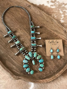 The Hatfield Squash Blossom Necklace Set-Necklaces-Calli Co., Turquoise and Silver Jewelry, Native American Handmade, Zuni Tribe, Navajo Tribe, Brock Texas