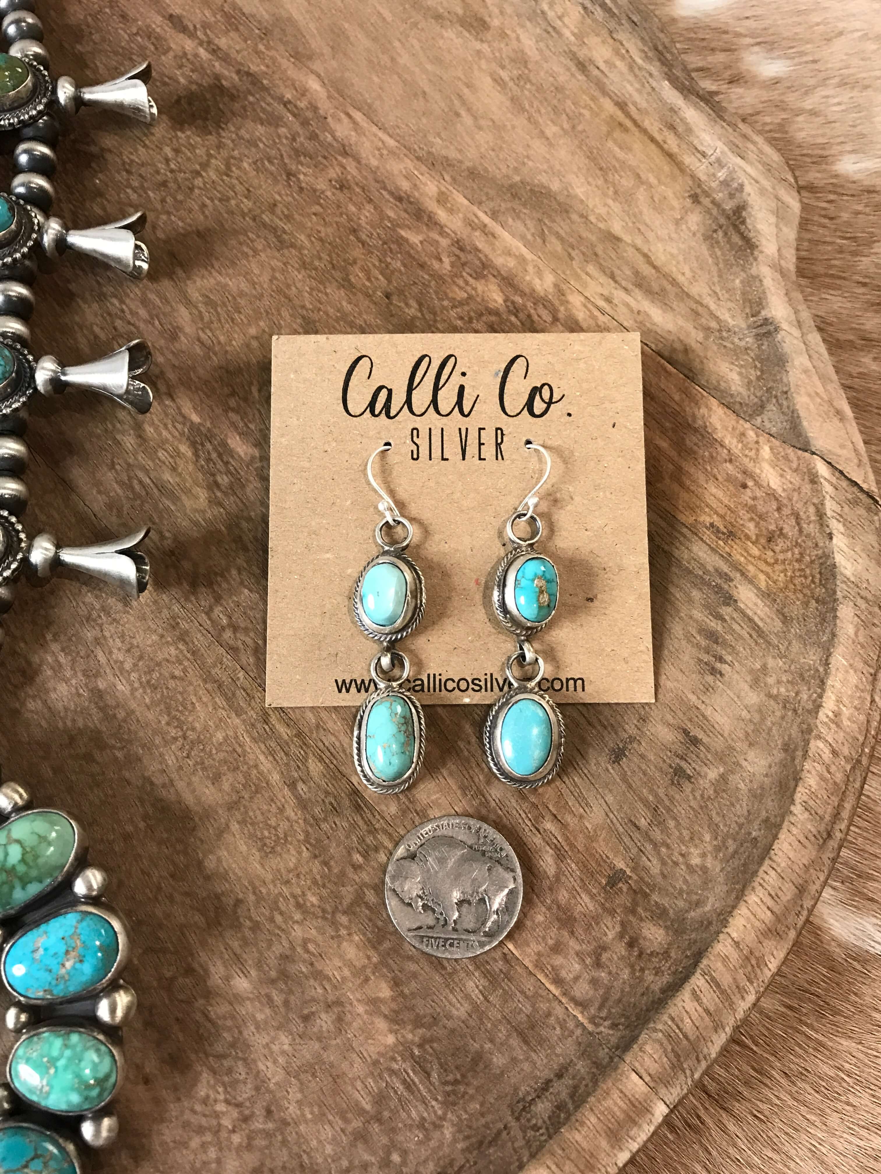 The Hatfield Squash Blossom Necklace Set-Necklaces-Calli Co., Turquoise and Silver Jewelry, Native American Handmade, Zuni Tribe, Navajo Tribe, Brock Texas