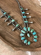 The Hatfield Squash Blossom Necklace Set-Necklaces-Calli Co., Turquoise and Silver Jewelry, Native American Handmade, Zuni Tribe, Navajo Tribe, Brock Texas