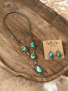 The Hayes Turquoise Lariat Necklace Set-Necklaces-Calli Co., Turquoise and Silver Jewelry, Native American Handmade, Zuni Tribe, Navajo Tribe, Brock Texas
