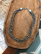 The Loma Necklace in Orange Spiny, 20"-Necklaces-Calli Co., Turquoise and Silver Jewelry, Native American Handmade, Zuni Tribe, Navajo Tribe, Brock Texas