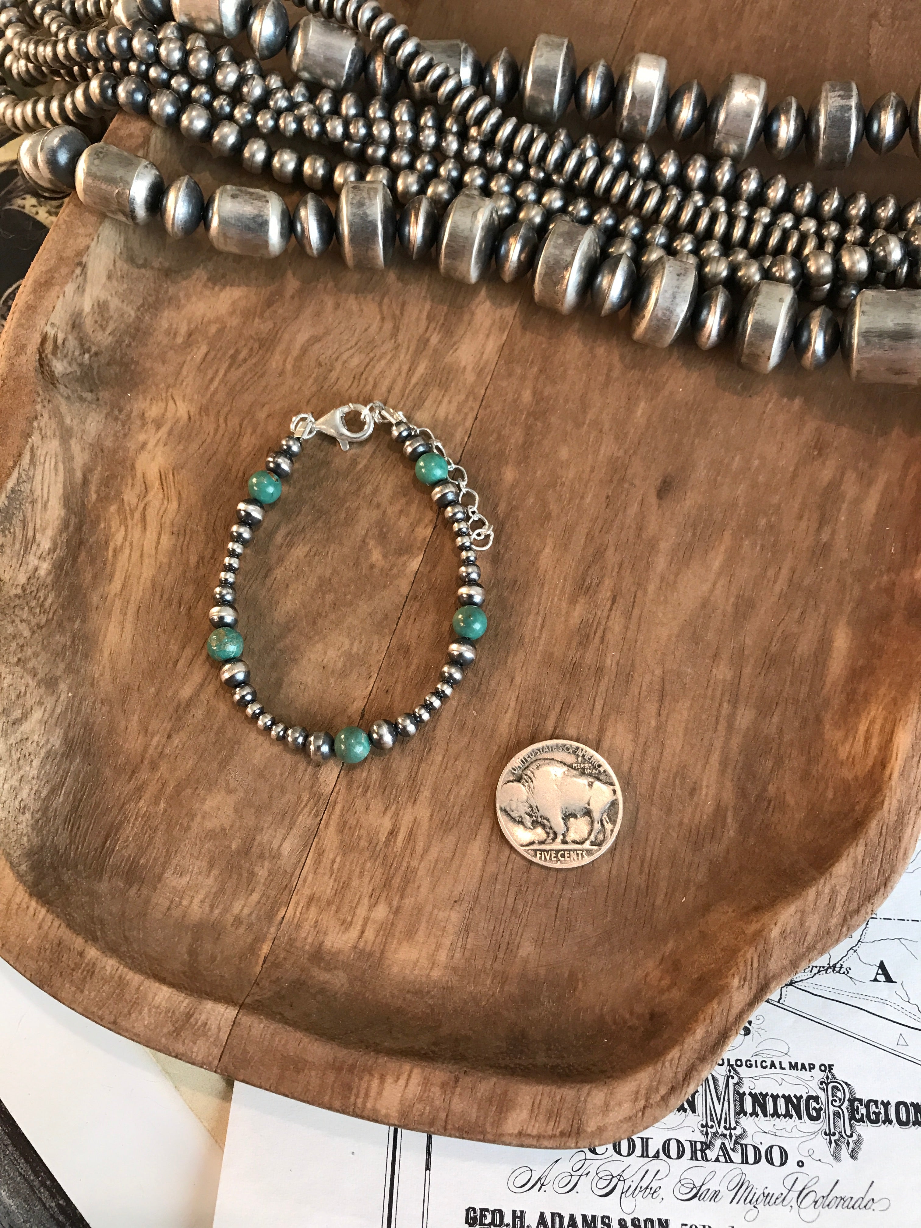 The Preston Bracelet-Bracelets & Cuffs-Calli Co., Turquoise and Silver Jewelry, Native American Handmade, Zuni Tribe, Navajo Tribe, Brock Texas