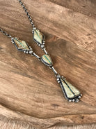 The Blaze Lariat Necklace Set-Necklaces-Calli Co., Turquoise and Silver Jewelry, Native American Handmade, Zuni Tribe, Navajo Tribe, Brock Texas