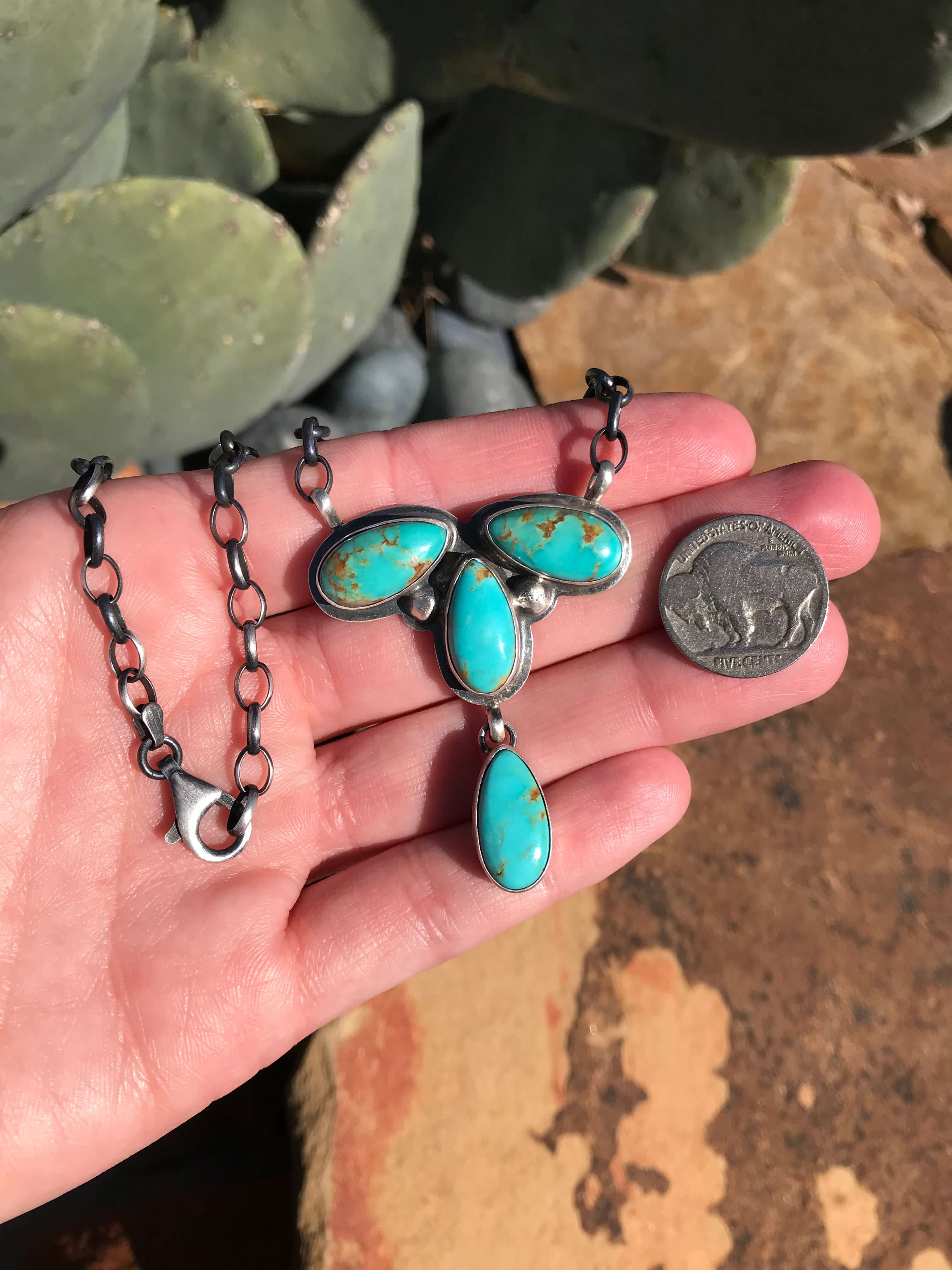 The Whitchurch Necklace, 1-Necklaces-Calli Co., Turquoise and Silver Jewelry, Native American Handmade, Zuni Tribe, Navajo Tribe, Brock Texas