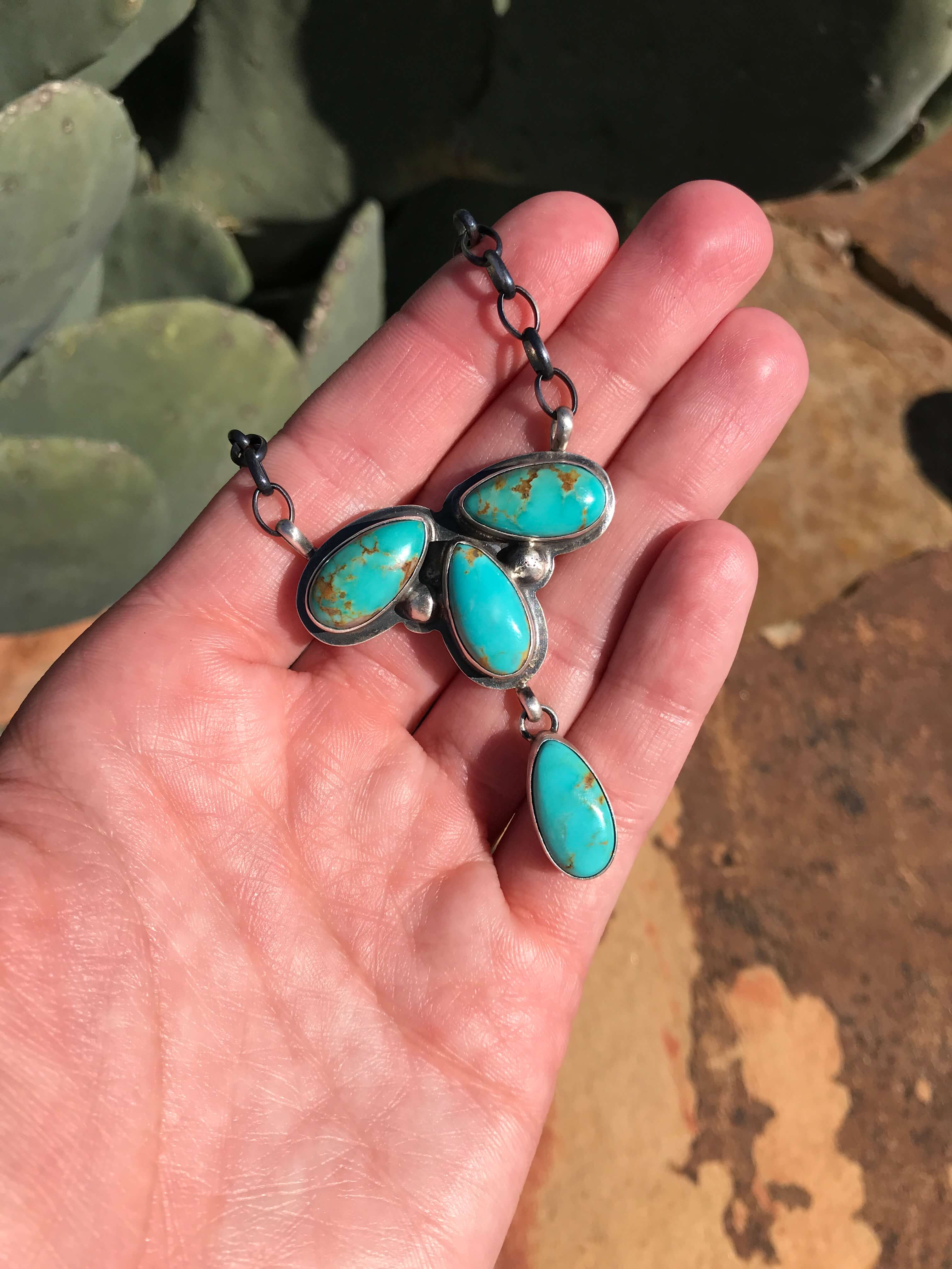 The Whitchurch Necklace, 1-Necklaces-Calli Co., Turquoise and Silver Jewelry, Native American Handmade, Zuni Tribe, Navajo Tribe, Brock Texas