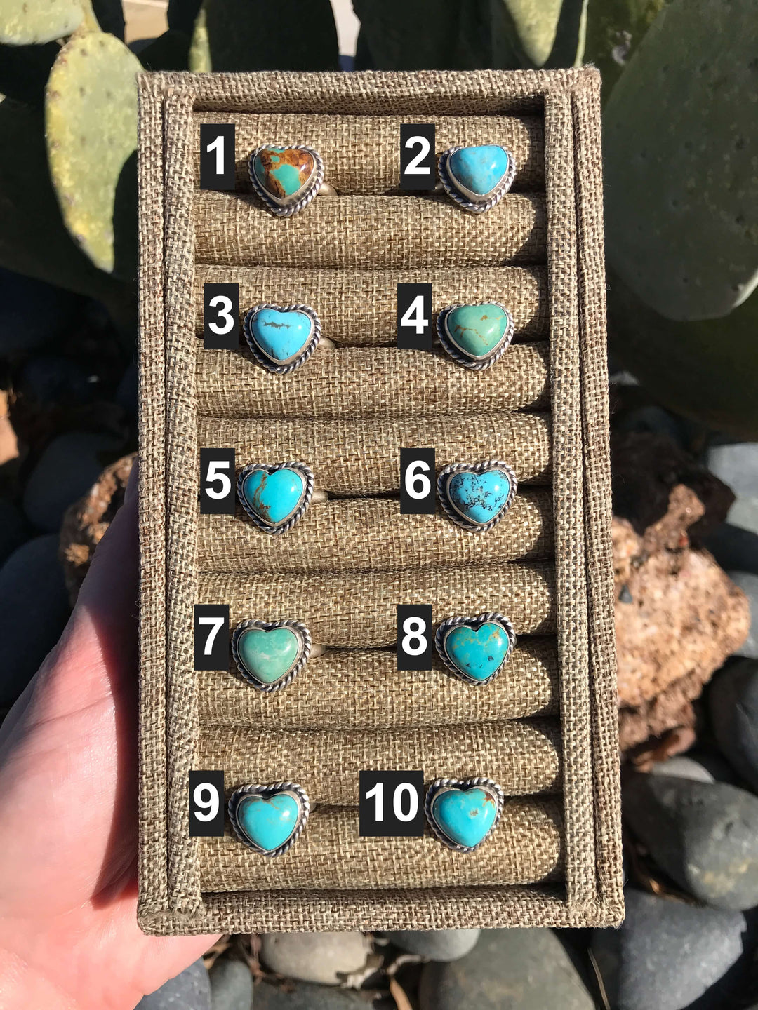 The Heart Rings in Turquoise-Rings-Calli Co., Turquoise and Silver Jewelry, Native American Handmade, Zuni Tribe, Navajo Tribe, Brock Texas