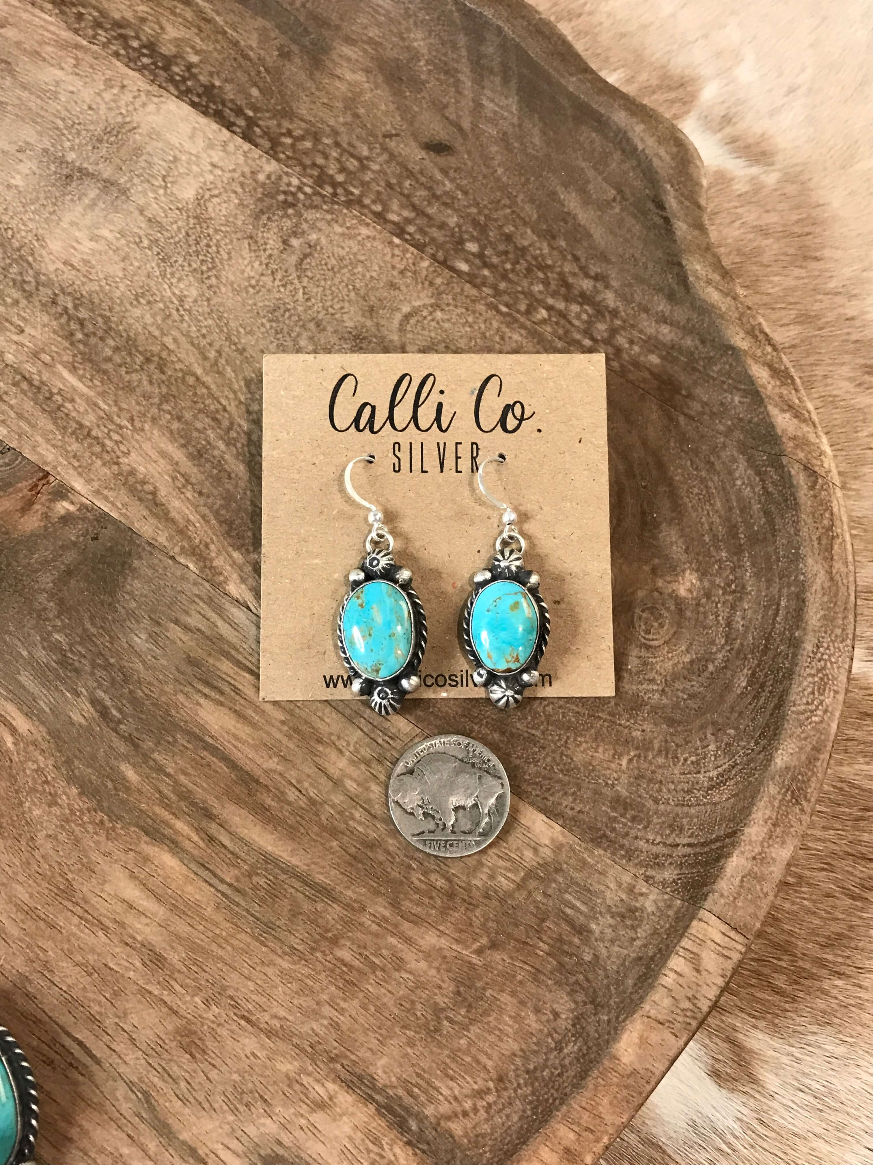 The Ramona Turquoise Lariat Necklace Set-Necklaces-Calli Co., Turquoise and Silver Jewelry, Native American Handmade, Zuni Tribe, Navajo Tribe, Brock Texas