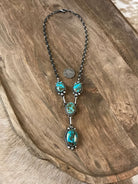 The Kilbuck Turquoise Lariat Necklace Set-Necklaces-Calli Co., Turquoise and Silver Jewelry, Native American Handmade, Zuni Tribe, Navajo Tribe, Brock Texas
