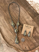 The Tupack Lariat Necklace Set-Necklaces-Calli Co., Turquoise and Silver Jewelry, Native American Handmade, Zuni Tribe, Navajo Tribe, Brock Texas