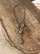 The Tupack Lariat Necklace Set-Necklaces-Calli Co., Turquoise and Silver Jewelry, Native American Handmade, Zuni Tribe, Navajo Tribe, Brock Texas