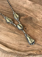 The Tupack Lariat Necklace Set-Necklaces-Calli Co., Turquoise and Silver Jewelry, Native American Handmade, Zuni Tribe, Navajo Tribe, Brock Texas