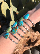 The Driggs Turquoise Cuffs-Bracelets & Cuffs-Calli Co., Turquoise and Silver Jewelry, Native American Handmade, Zuni Tribe, Navajo Tribe, Brock Texas