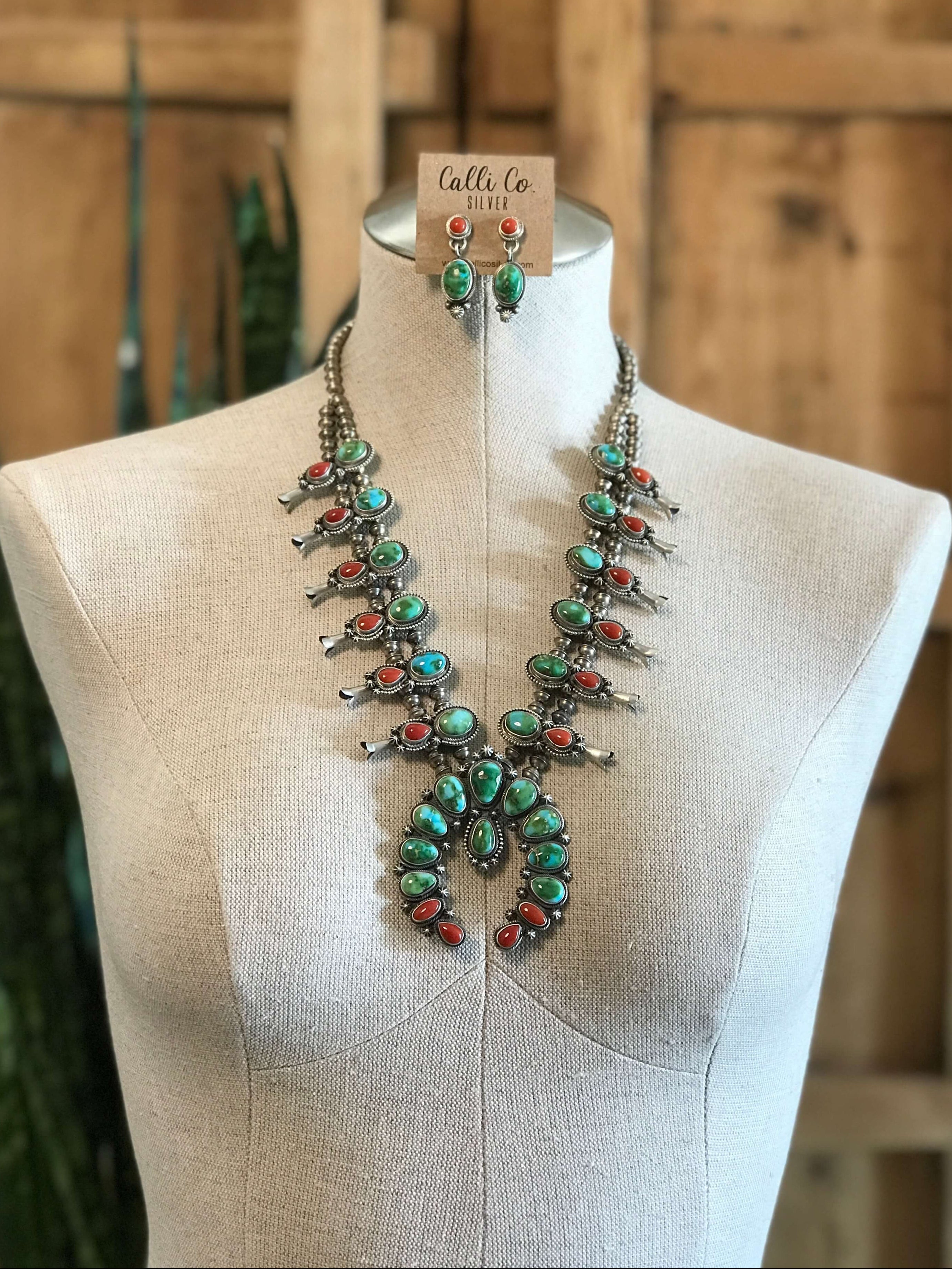 Navajo Handmade Squash Blossom Necklace | Calli Co Silver Jewelry