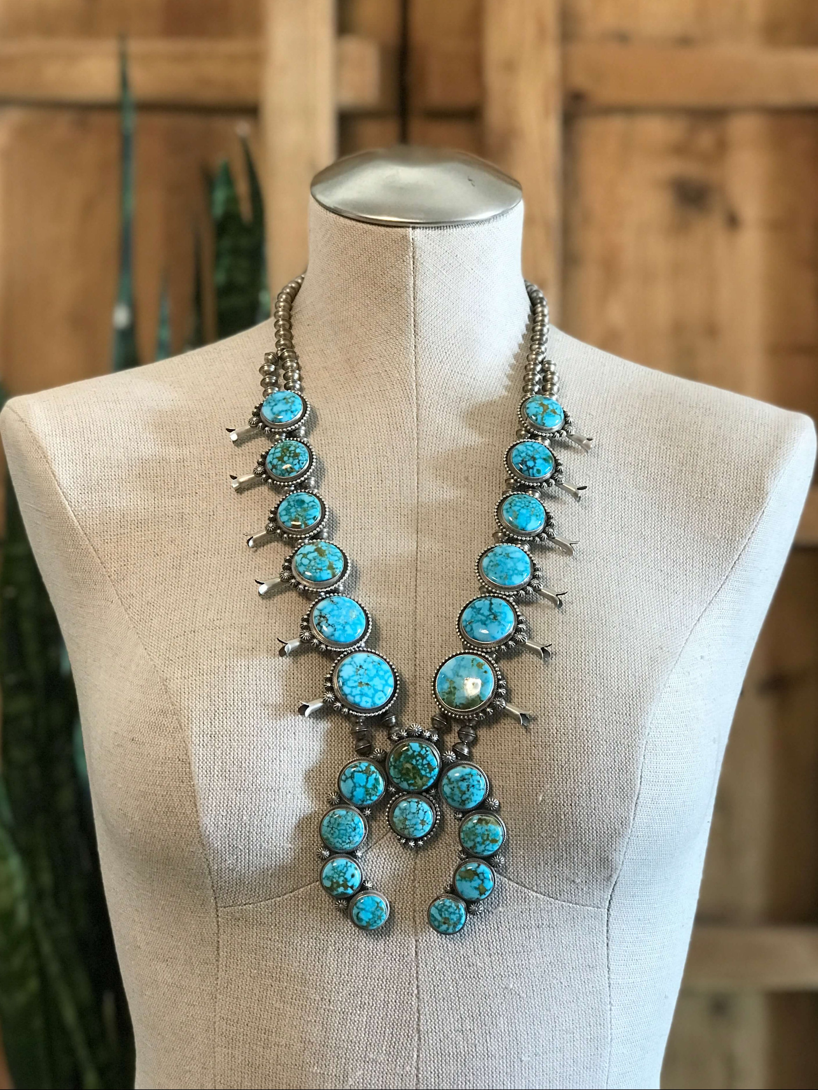 Navajo Handmade Squash Blossom Necklace | Calli Co Silver Jewelry