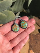 The Turquoise Dangle Earrings, 2-Earrings-Calli Co., Turquoise and Silver Jewelry, Native American Handmade, Zuni Tribe, Navajo Tribe, Brock Texas