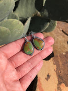 The Turquoise Dangle Earrings, 3-Earrings-Calli Co., Turquoise and Silver Jewelry, Native American Handmade, Zuni Tribe, Navajo Tribe, Brock Texas