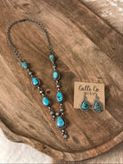 The Salado Turquoise Statement Necklace Set-Necklaces-Calli Co., Turquoise and Silver Jewelry, Native American Handmade, Zuni Tribe, Navajo Tribe, Brock Texas