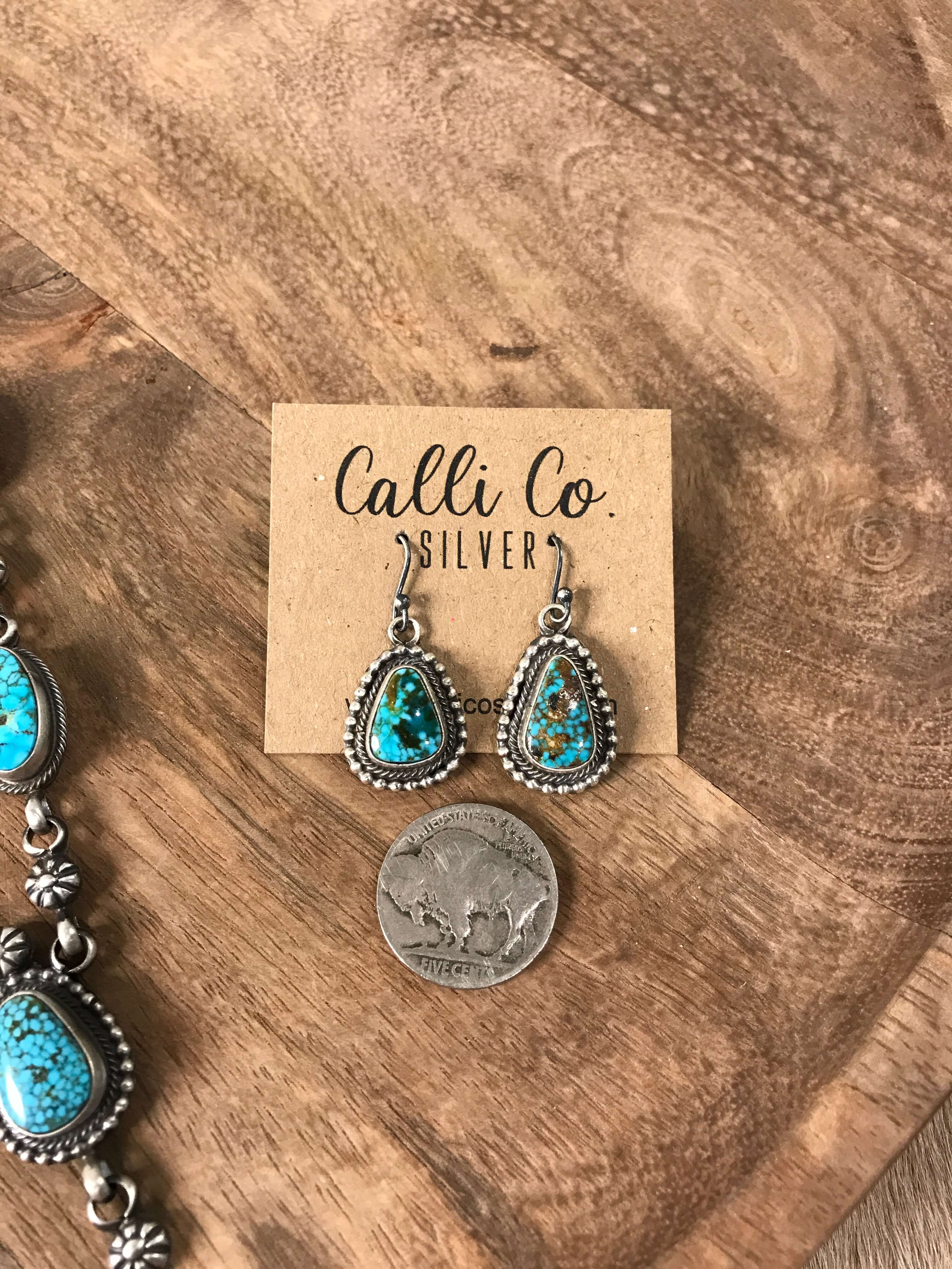 The Salado Turquoise Statement Necklace Set-Necklaces-Calli Co., Turquoise and Silver Jewelry, Native American Handmade, Zuni Tribe, Navajo Tribe, Brock Texas
