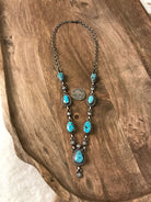 The Salado Turquoise Statement Necklace Set-Necklaces-Calli Co., Turquoise and Silver Jewelry, Native American Handmade, Zuni Tribe, Navajo Tribe, Brock Texas