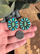 The Western Skies Cluster Earrings, 1-Earrings-Calli Co., Turquoise and Silver Jewelry, Native American Handmade, Zuni Tribe, Navajo Tribe, Brock Texas