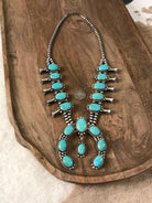 The McCoy Squash Blossom Necklace Set xx-Necklaces-Calli Co., Turquoise and Silver Jewelry, Native American Handmade, Zuni Tribe, Navajo Tribe, Brock Texas