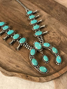 The McCoy Squash Blossom Necklace Set xx-Necklaces-Calli Co., Turquoise and Silver Jewelry, Native American Handmade, Zuni Tribe, Navajo Tribe, Brock Texas