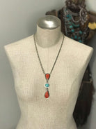 The San Saba Lariat Necklace, 7-Necklaces-Calli Co., Turquoise and Silver Jewelry, Native American Handmade, Zuni Tribe, Navajo Tribe, Brock Texas