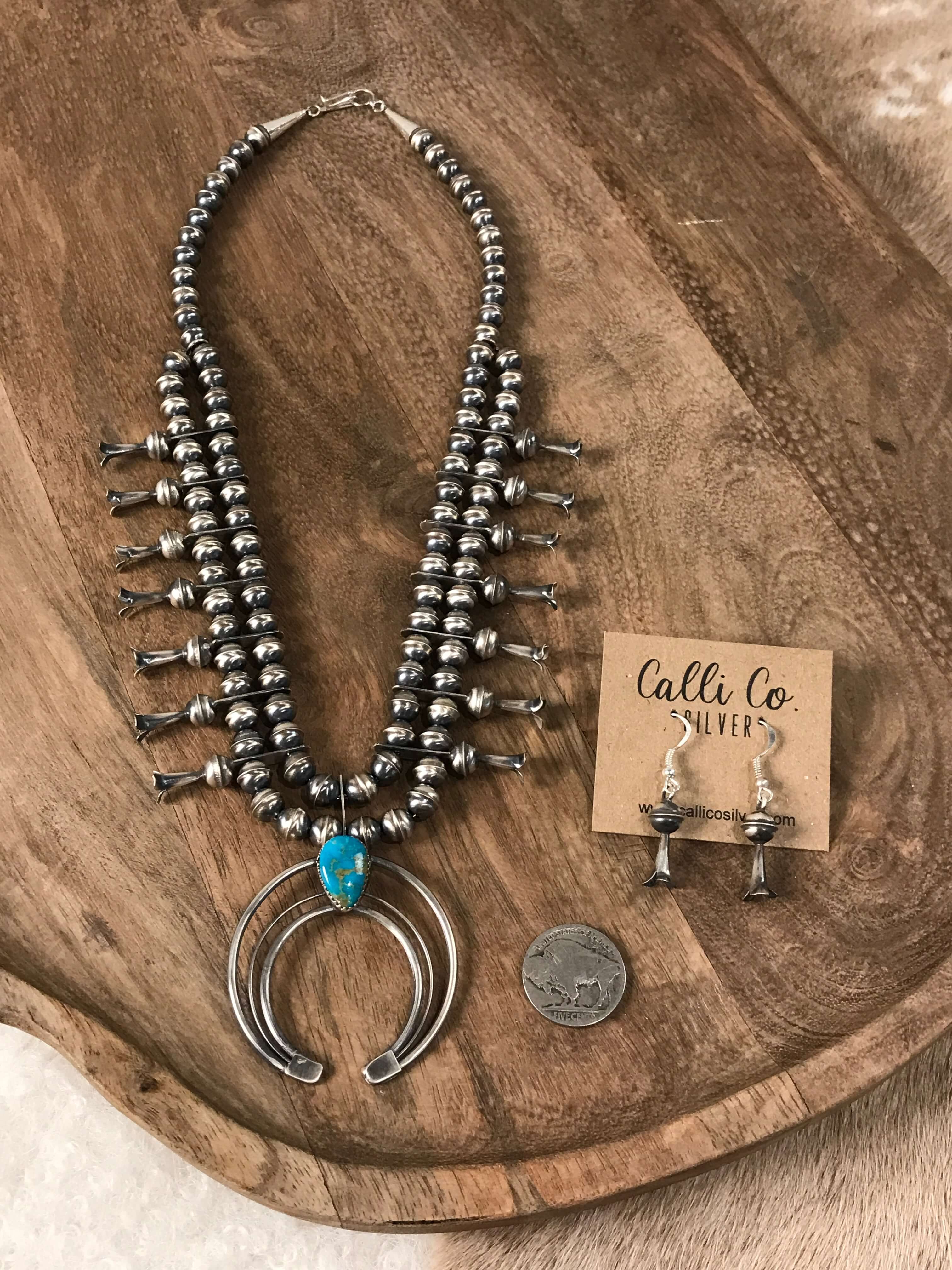 Navajo Handmade Squash Blossom Necklace | Calli Co Silver Jewelry