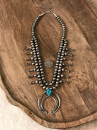 The Mariano Squash Blossom Necklace Set-Necklaces-Calli Co., Turquoise and Silver Jewelry, Native American Handmade, Zuni Tribe, Navajo Tribe, Brock Texas