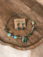 The Wallen Turquoise Statement Necklace Set-Necklaces-Calli Co., Turquoise and Silver Jewelry, Native American Handmade, Zuni Tribe, Navajo Tribe, Brock Texas