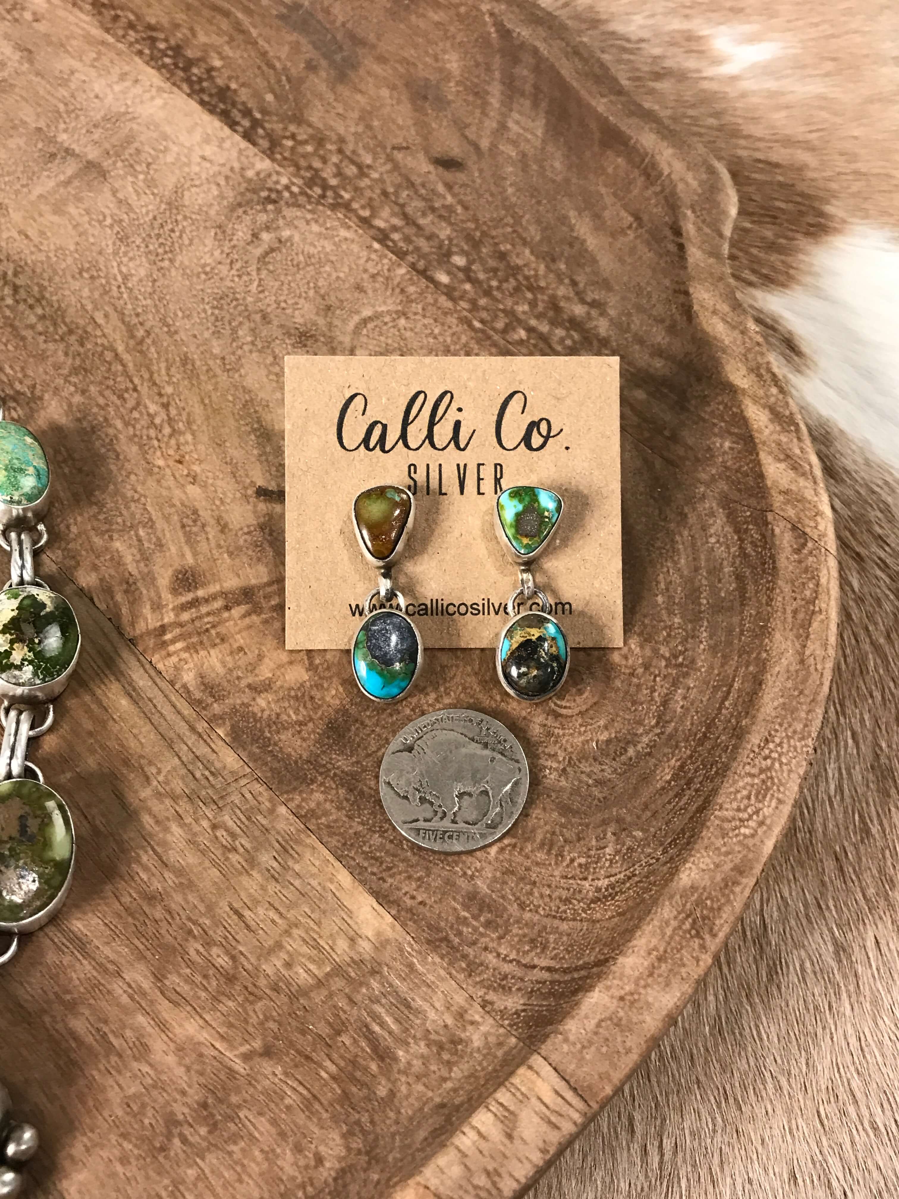 The Wallen Turquoise Statement Necklace Set-Necklaces-Calli Co., Turquoise and Silver Jewelry, Native American Handmade, Zuni Tribe, Navajo Tribe, Brock Texas