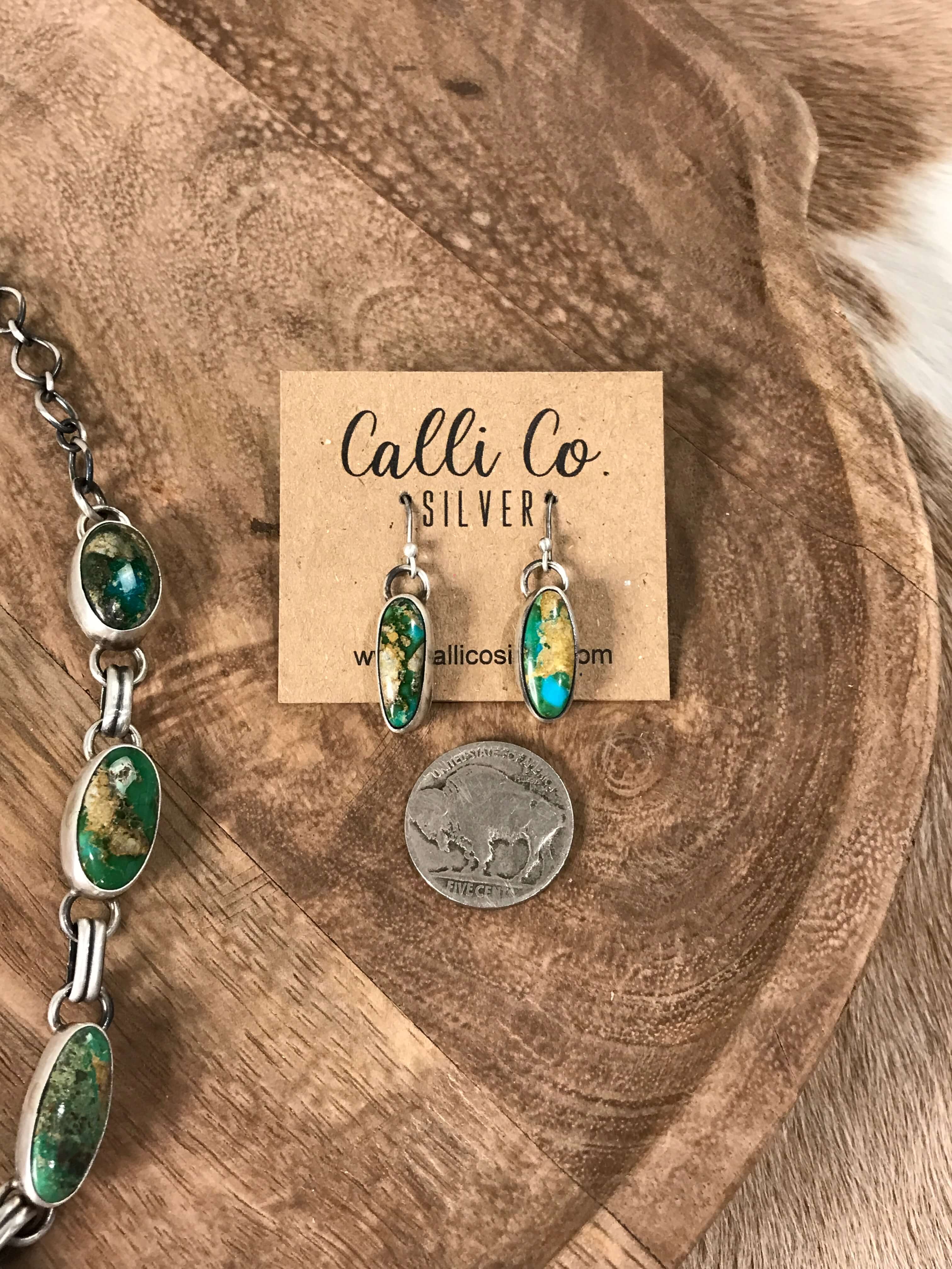 The Washington Turquoise Statement Necklace Set-Necklaces-Calli Co., Turquoise and Silver Jewelry, Native American Handmade, Zuni Tribe, Navajo Tribe, Brock Texas