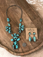 The Antigo Turquoise Statement Necklace Set-Necklaces-Calli Co., Turquoise and Silver Jewelry, Native American Handmade, Zuni Tribe, Navajo Tribe, Brock Texas